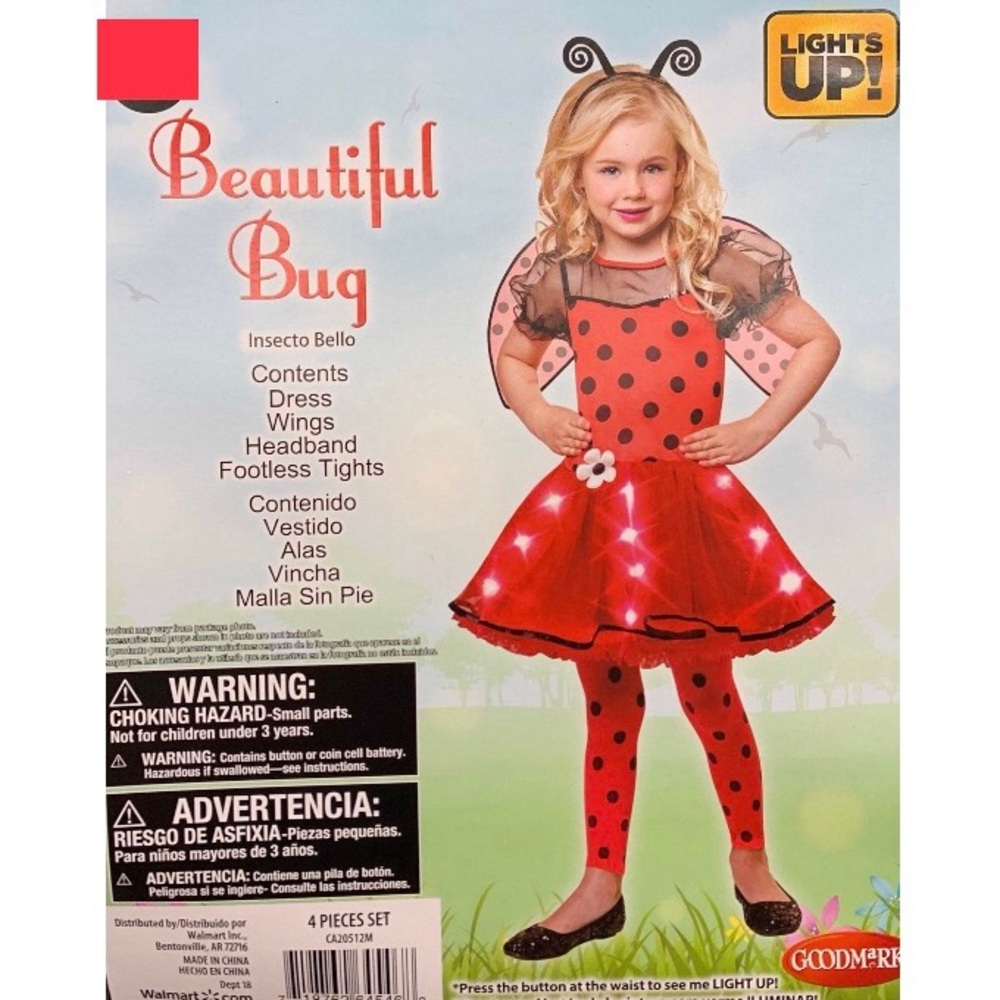 Halloween Beautiful Ladybug Child Costume Medium
